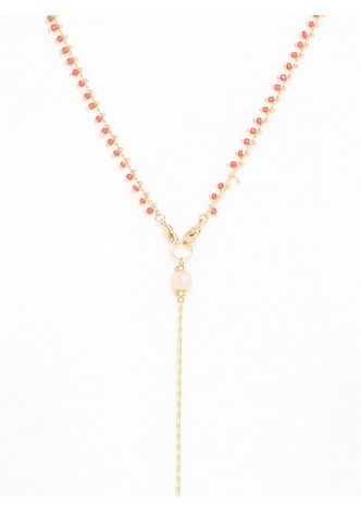 Beaded Body Chain  - color is Coral | ZENZII Wholesale