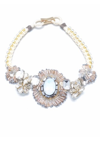 Blushing Beauty Statement Necklace  - color is Champagne | ZENZII Wholesale