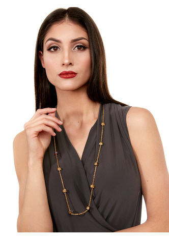 Building Blocks Necklace  - color is Gold/Purple | ZENZII Wholesale