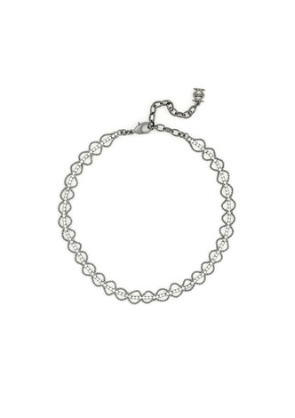 Crystal Fleur Choker Necklace  - color is Hematite | ZENZII Wholesale