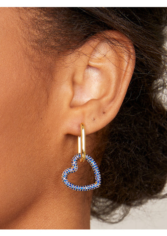Crystal Heart Link Drop Earring