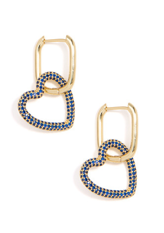 Crystal Heart Link Drop Earring