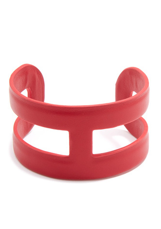 Faux Leather Cut Out Cuff Bracelet