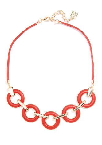 Faux Leather Links Collar Necklace