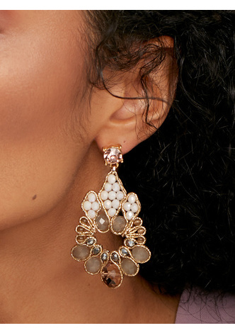 Hand Beaded Crystal Teardrop Earring