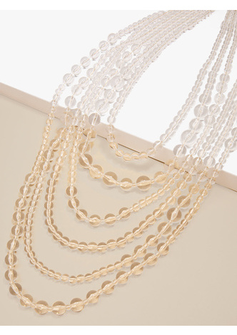 Lavish Lucite Long Necklace - Clear