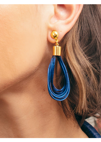 Layered Leather Drop Earring