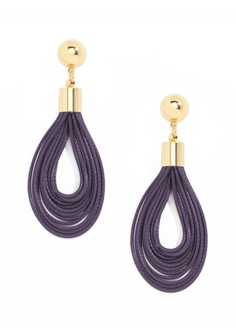 Layered Leather Drop Earring