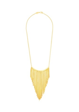 Liquid Gold Fringe Necklace  - color is Gold | ZENZII Wholesale