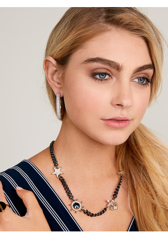 Lost At Sea Necklace  - color is Hematite/Clear | ZENZII Wholesale