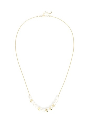 Pearls and Platters Necklace  - color is Gold/Pearl | ZENZII Wholesale