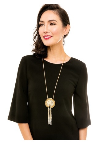 Piece of Pearl Tassel Necklace- gold/pearl