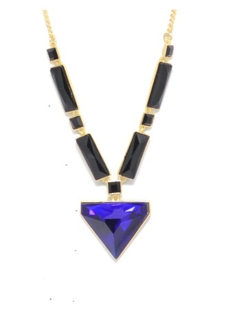 Savvy Stone Pendant Necklace  - color is Blue | ZENZII Wholesale