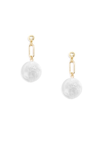 Swirled Circle Drop Earring - red