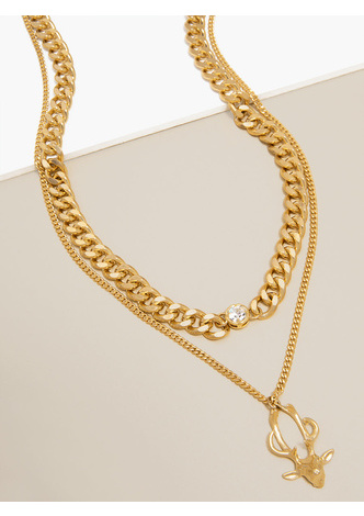 The Buck Stops Here Necklace  - color is Gold | ZENZII Wholesale