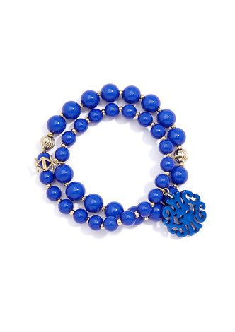 Uptown Swirl Beaded Wrap Bracelet - Navy