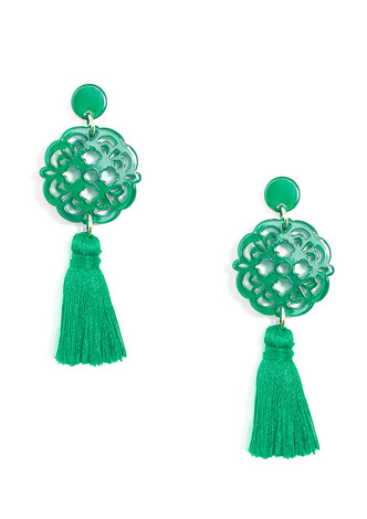 Allure Tassel Drop Earring - D.GRN