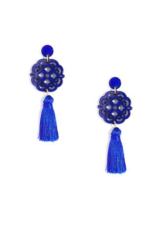 Allure Tassel Drop Earring - D.GRN