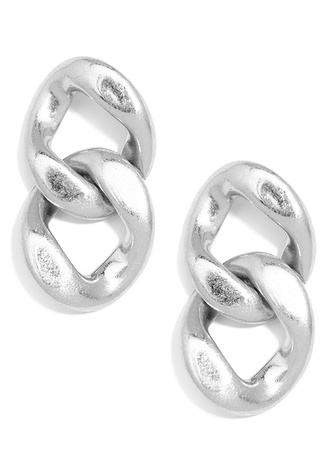 Burnished Double Link Drop Earring