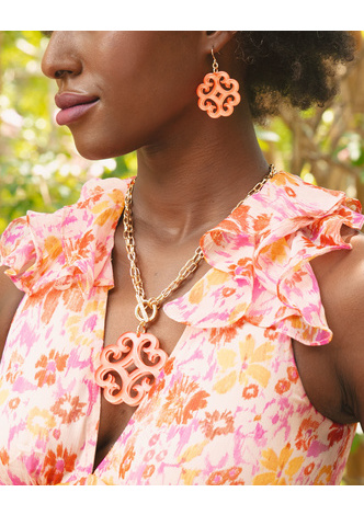 Circular Wave Pattern <em>Resin</em> Drop Earring