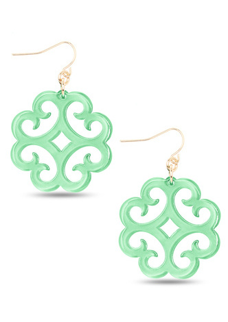 Circular Wave Pattern Resin Drop Earring