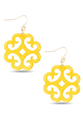 Circular Wave Pattern Resin Drop Earring