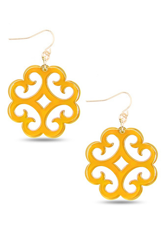 Circular Wave Pattern Resin Drop Earring