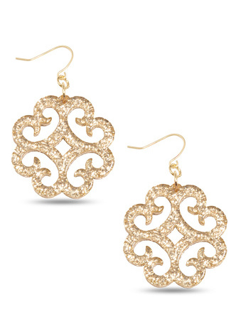 Circular Wave Pattern Resin Drop Earring