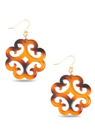 Circular Wave Pattern Resin Drop Earring