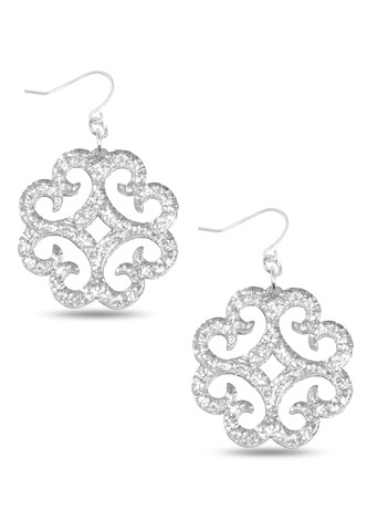 Circular Wave Pattern Resin Drop Earring