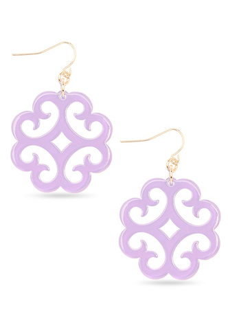 Circular Wave Pattern Resin Drop Earring