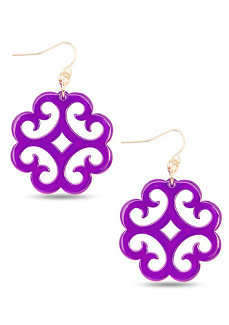 Circular Wave Pattern Resin Drop Earring