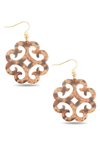 Circular Wave Pattern Resin Drop Earring