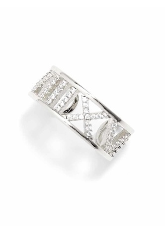 Crystal Cut-Out Ring - gd/clr