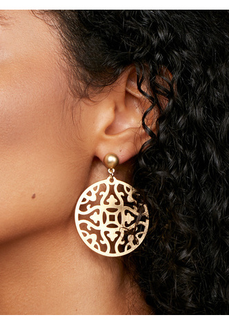 Emblem Charm Drop Earring