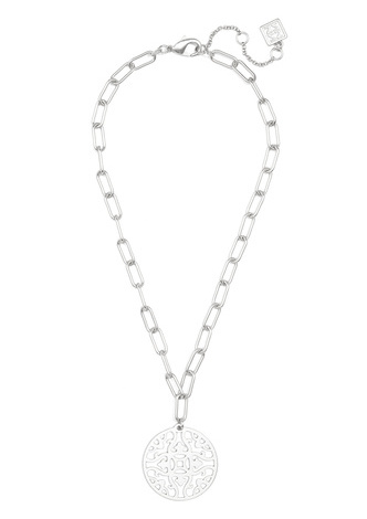 Emblem Pendant and Chain Collar Necklace