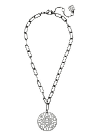 Emblem Pendant and Chain Collar Necklace