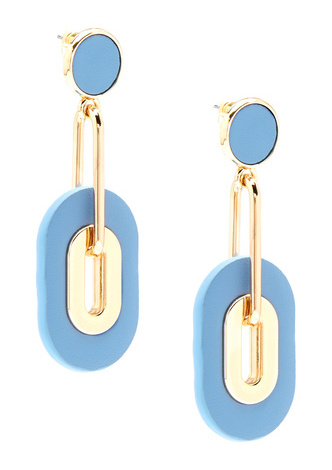 Faux Leather Link Drop Earring