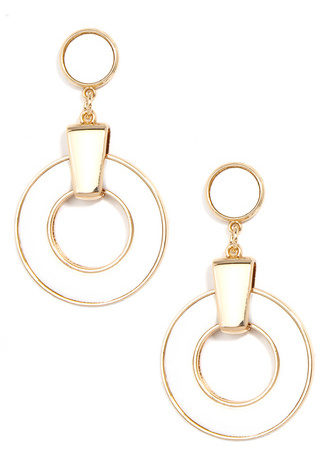 Faux Leather Round Door Knocker Earring