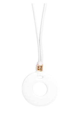 Faux Leather Round Pendant Necklace