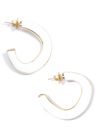 Gold and Enamel Hoop Earring