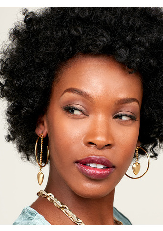 Heart and Chain Hoop Earring