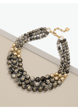 Layered Iridescent Beaded Necklace | Fashion Jewelry