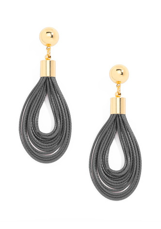 Layered Leather Drop Earring
