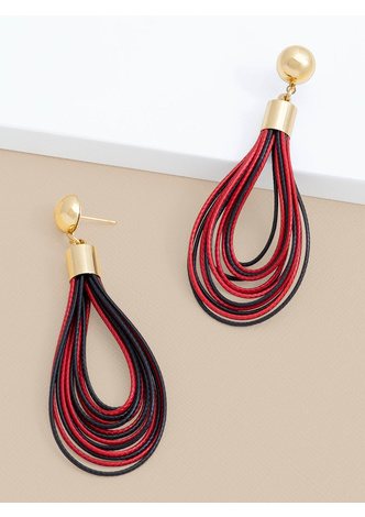 Layered Leather Drop Earring