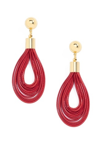 Layered Leather Drop Earring