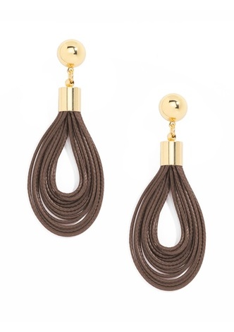 Layered Leather Drop Earring