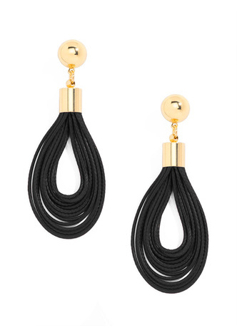 Layered Leather Drop Earring