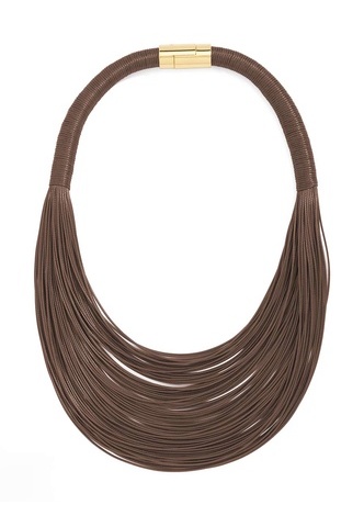 Layered Leather Rope Collar Necklace