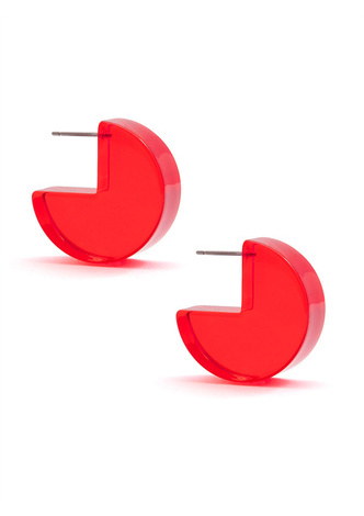 Lucite Pac-Man Huggie Earring